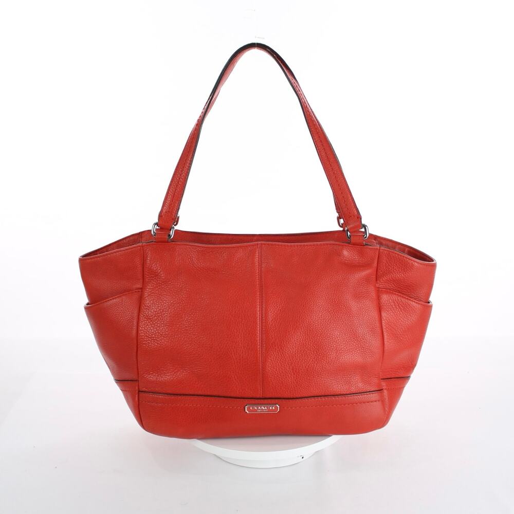 Coach Park Leather Carrie Red Tote Shoulder Bag